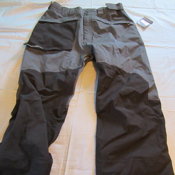 Mens Eddie Bauer Mt Chair Ski / Snow Pants Sz XL New Black / Gray - Picture 1 of 9